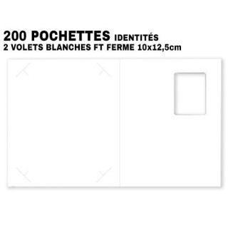 200 POCHETTES IDENTITES POLA FUJI 2 VOLETS.BLANCHE