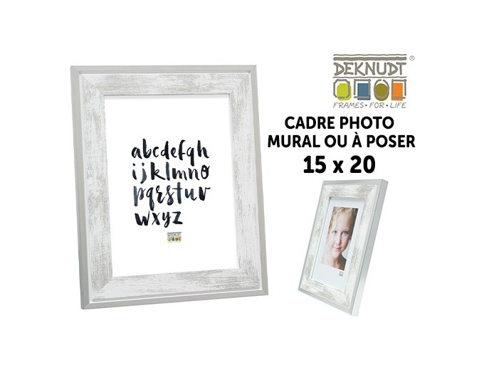 Deknudt cadre bois bord en couleur argenté S43RE1