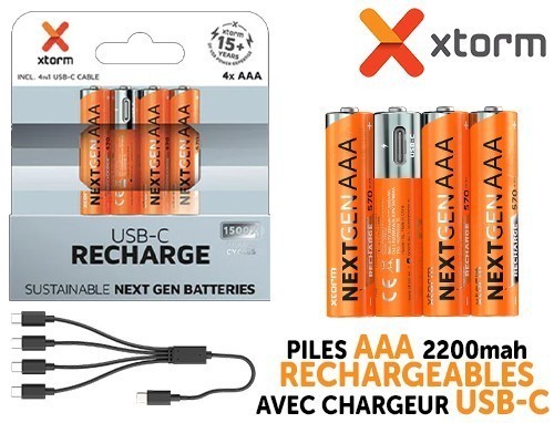 XTORM NEXT GEN PILES AAA RECHARGEABLES 2200mah