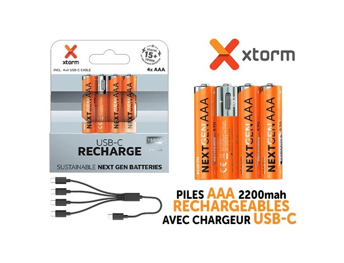 XTORM NEXT GEN PILES AAA RECHARGEABLES 2200mah