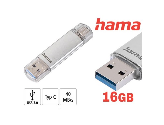 HAMA Cle Memoire 16 Go LAETA USB-C USB 3.2 40mo s