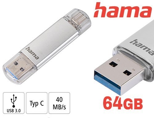 HAMA Cle Memoire 64 Go LAETA USB-C USB 3.2 40mo s