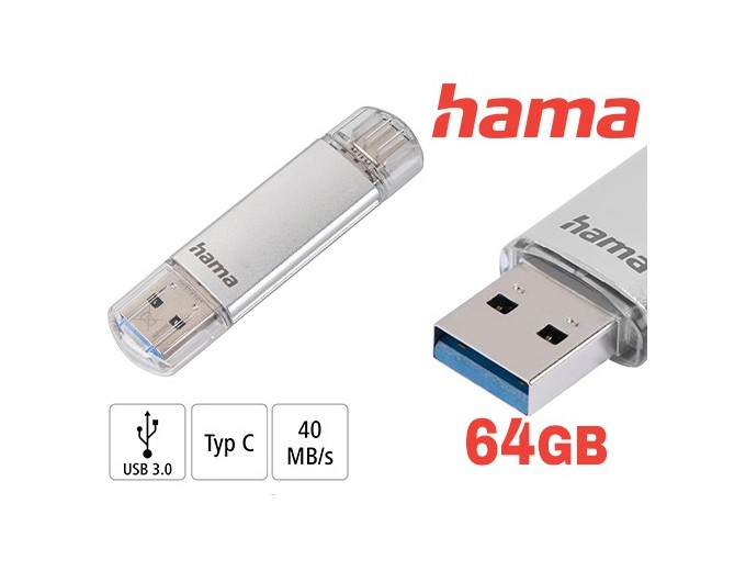HAMA Cle Memoire 64 Go LAETA USB-C USB 3.2 40mo s