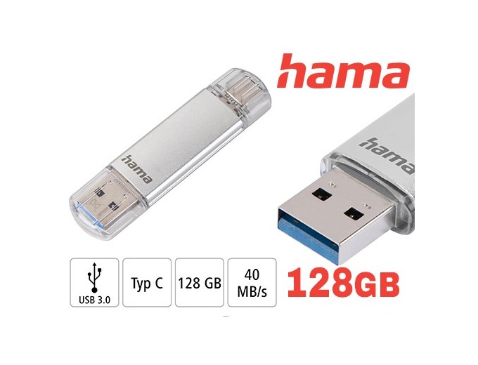 HAMA Cle Memoire 128Go LAETA USB-C USB 3.2 40mo s