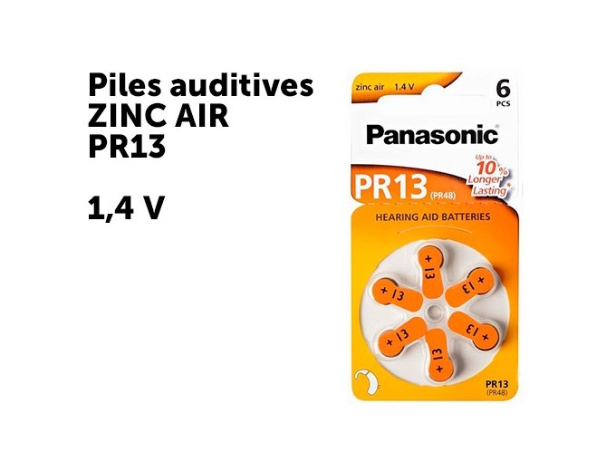 CTE 6 PILES PANASONIC AUDITIVES PR13 (10)